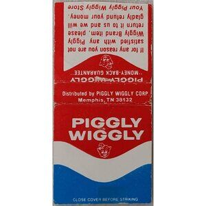 Vintage Matchbook Cover Piggly Wiggly Memphis TN Tennessee Bobtail